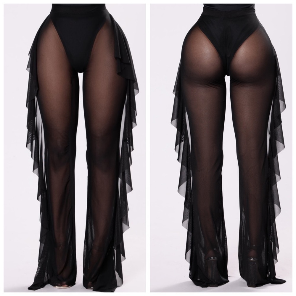 Black cover-up pants